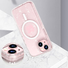 Tech-Protect FlexAir Hybrid MagSafe dėklas iPhone 15 - skaidrus ir blizgantis