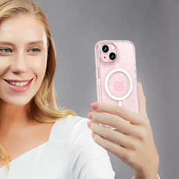 Tech-Protect FlexAir Hybrid MagSafe dėklas, skirtas iPhone 15 Pro - skaidrus ir blizgantis