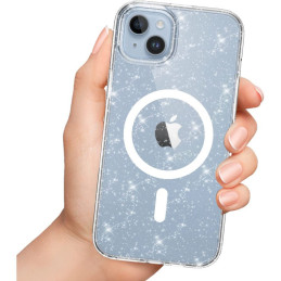 Tech-Protect FlexAir Hybrid MagSafe dėklas, skirtas iPhone 15 Pro Max - skaidrus ir blizgantis