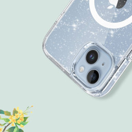 Tech-Protect FlexAir Hybrid MagSafe dėklas, skirtas iPhone 15 Pro Max - skaidrus ir blizgantis