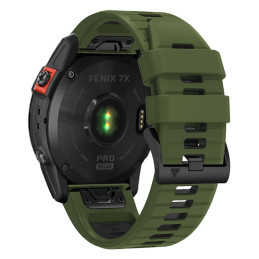 Tech-Protect IconBand Pro dirželis, skirtas Garmin Fenix 3 / 5X / 3HR / 5X Plus / 6X / 6X Pro / 7X - tamsiai žalia/ juod...