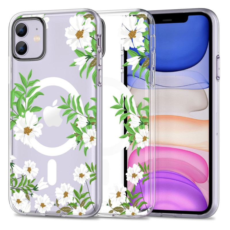 Tech-Protect MagMood MagSafe dėklas iPhone 11 - ramunės su lapeliais