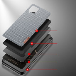 Dux Ducis Fino dėklo dangtelis, padengtas nailono medžiaga, skirtas Samsung Galaxy A22 4G pilkas