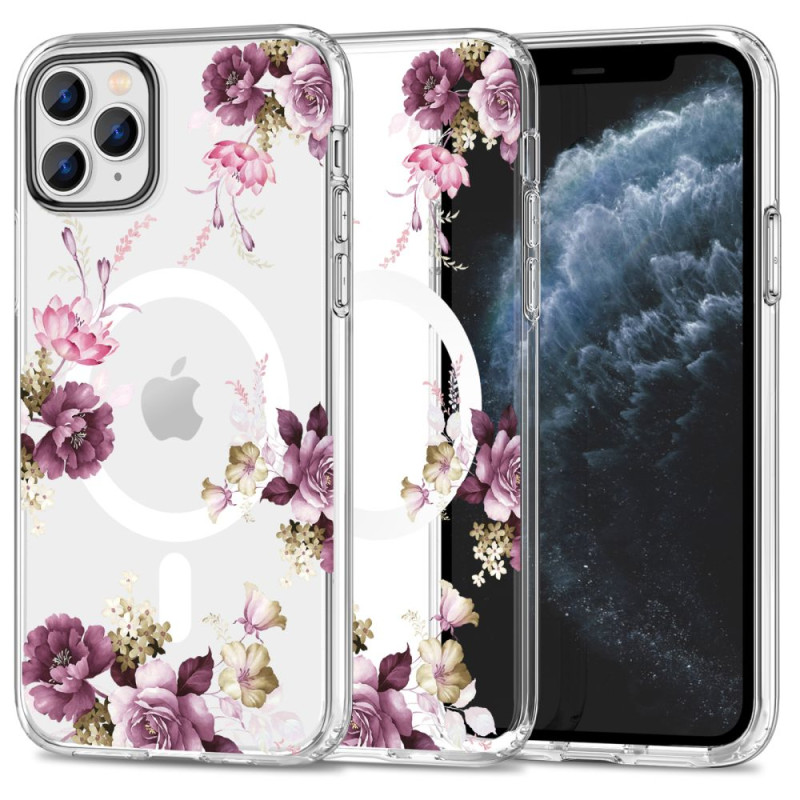 Tech-Protect MagMood MagSafe dėklas iPhone 11 Pro - violetinės gėlės