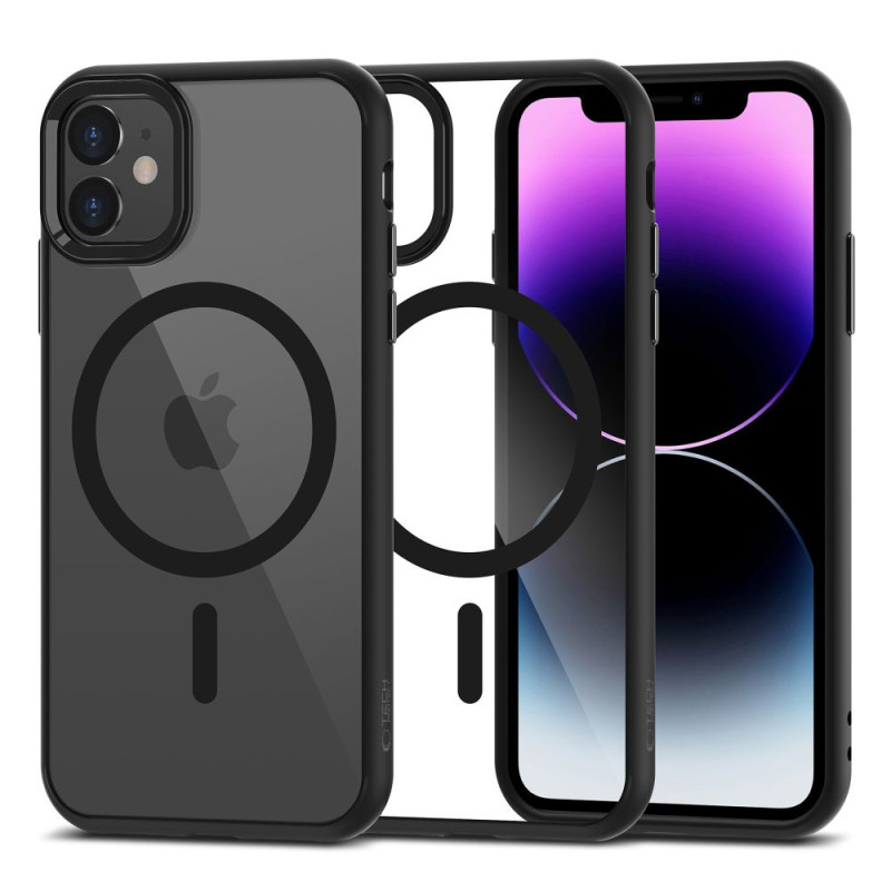 Tech-Protect MagMat MagSafe dėklas iPhone 11 - skaidrus ir juodas