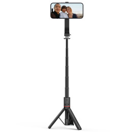 Tech-Protect L04S Bluetooth asmenukių lazdelė su trikoju iki 95 cm ir 360 galva - juoda