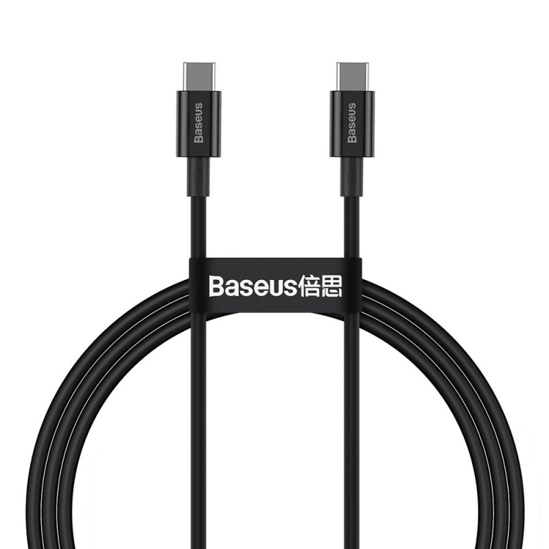 Baseus CATYS-B01 USB-C – USB-C PD QC FCP kabelis 100W 5A 480Mb/ s 1m – juodas