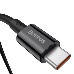 Baseus CATYS-B01 USB-C – USB-C PD QC FCP kabelis 100W 5A 480Mb/ s 1m – juodas