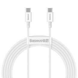 Baseus CATYS-C02 USB-C – USB-C PD QC FCP kabelis 100W 5A 2m – baltas