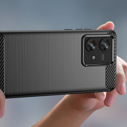 Tech-Protect TPUCarbon dėklas, skirtas Motorola Edge 40 Neo - juodas