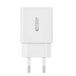 Tech-Protect C35W 2x USB-C PD 35W tinklo įkroviklis su USB-C / Lightning laidu - baltas