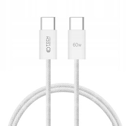 Tech-Protect UltraBoost Classic USB-C / USB-C PD kabelis 60W 3A 1m - baltas