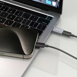 Tech-Protect UltraBoost USB-C (vyriškas) / Lightning (moteriškas) adapteris - pilkas