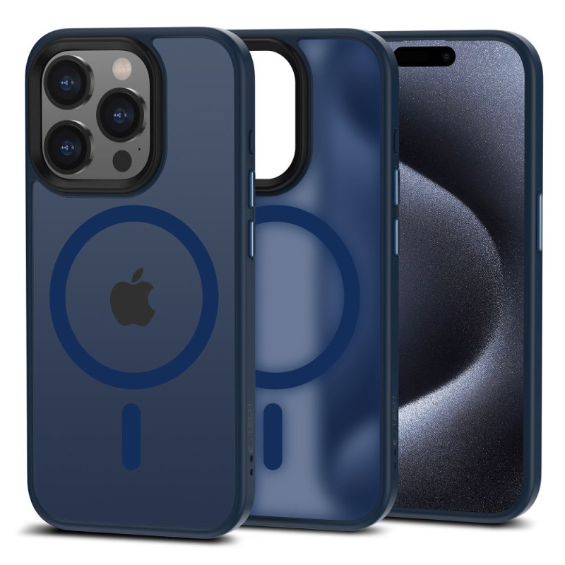 Tech-Protect MagMat MagSafe dėklas iPhone 15 Pro Max - tamsiai mėlynas matinis