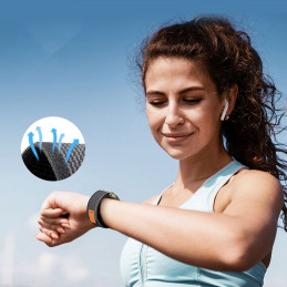 Tech-Protect nailoninis dirželis, skirtas Samsung Galaxy Watch 4/ 5/ 5 Pro/ 6/ 7/ FE – juoda ir oranžinė