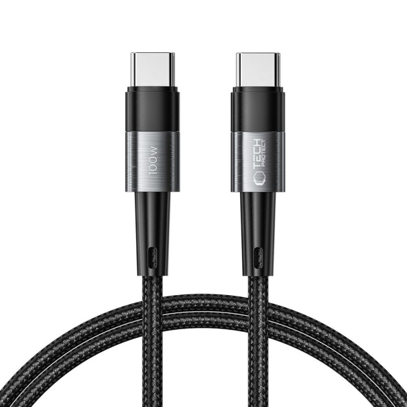 Tech-Protect UltraBoost USB-C / USB-C PD kabelis 100W 5A 1m - pilkas