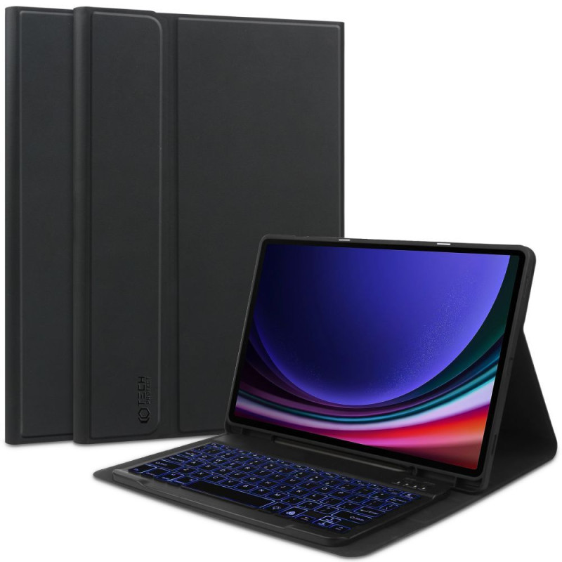 Tech-Protect SC Pen + klaviatūros dėklas su klaviatūra, skirtas Samsung Galaxy Tab S9 FE+ 12,4" X610 / X616B - juodas