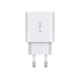 Tech-Protect C20W 2x USB-C PD 20W tinklo įkroviklis su Lightning / USB-C laidu - baltas