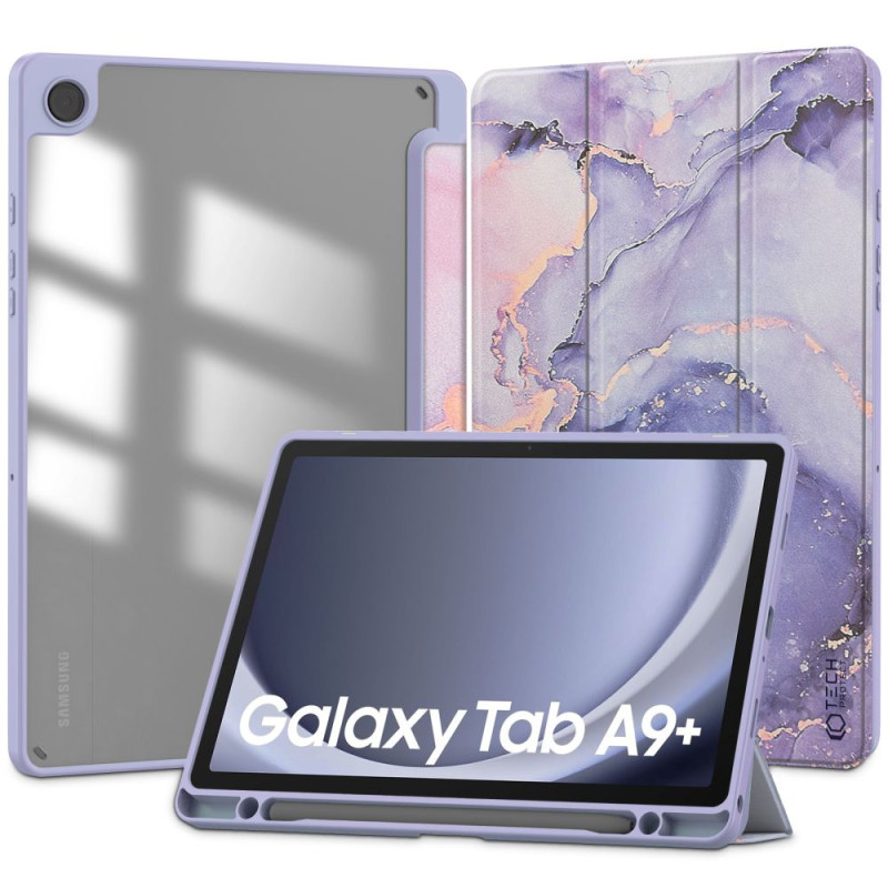 Tech-Protect SC Pen hibridinis dėklas, skirtas Samsung Galaxy Tab A9+ 11" X210 / X215 / X216 - purpurinis marmuras