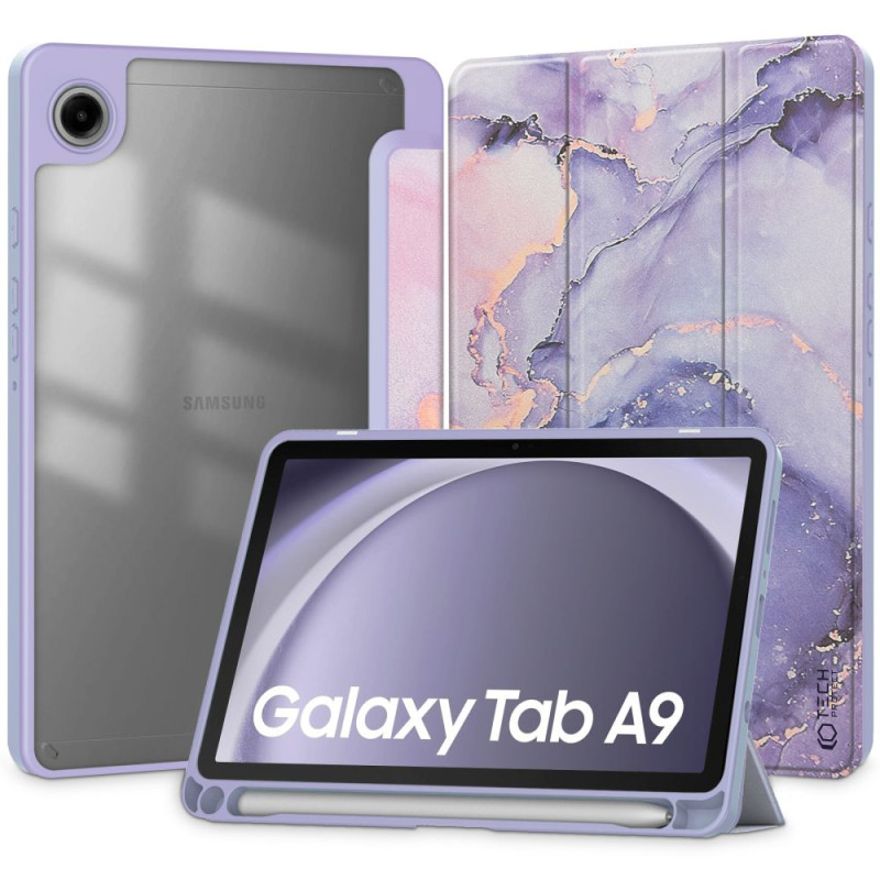 Tech-Protect SC Pen hibridinis dėklas, skirtas Samsung Galaxy Tab A9 8,7" X110 / X115 - purpurinis marmuras