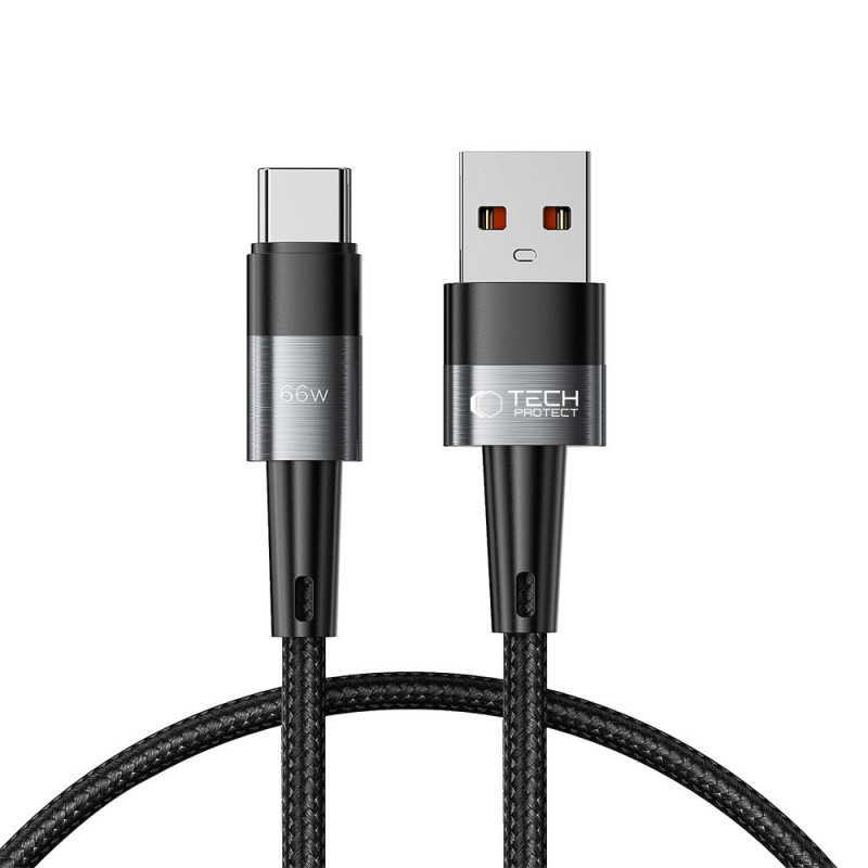 Tech-Protect UltraBoost USB-C / USB-A laidas 66W 6A 0,5m - pilkas
