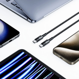 Tech-Protect UltraBoost USB-C / USB-C PD kabelis 60W 3A 0,5m - pilkas
