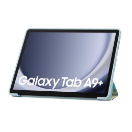 Tech-Protect SmartCase dėklas, skirtas Samsung Galaxy Tab A9+ 11" X210 / X215 / X216 - mėlynas su sakuros gėlėmis