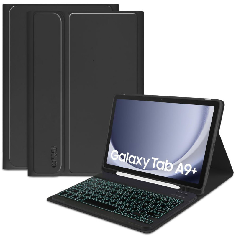 Tech-Protect SC Pen + klaviatūros dėklas su klaviatūra, skirtas Samsung Galaxy Tab A9+ 11" X210 / X215 / X216 - juodas