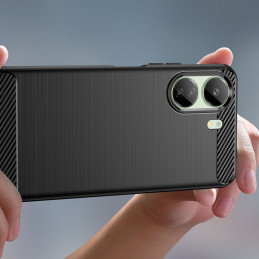 Tech-Protect TPUCarbon dėklas, skirtas Xiaomi Redmi 13C / Poco C65 - juodas