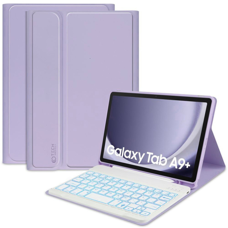 Tech-Protect SC Pen + klaviatūros dėklas su klaviatūra, skirtas Samsung Galaxy Tab A9+ 11" X210 / X215 / X216 - violetin...