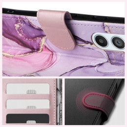 Tech-Protect Wallet dėklas, skirtas Samsung Galaxy A25 5G - rožinis marmuras