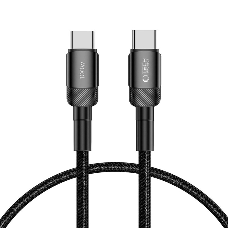 Tech-Protect UltraBoost Evo USB-C / USB-C PD laidas 100W 5A 0,25m - juodas
