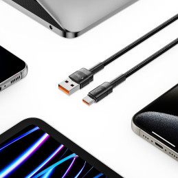 Tech-Protect UltraBoost Evo USB-C / USB-A laidas 100W 5A 1m - juodas