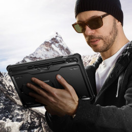 Tech-Protect Kevlar Pro dėklas, skirtas Samsung Galaxy Tab S9 FE+ 12,4" X610 / X616B - juodas