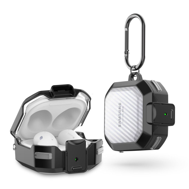 Tech-Protect X-Carbo dėklas, skirtas Samsung Galaxy Buds FE / 2 Pro / 2 / Live / Pro - juodas