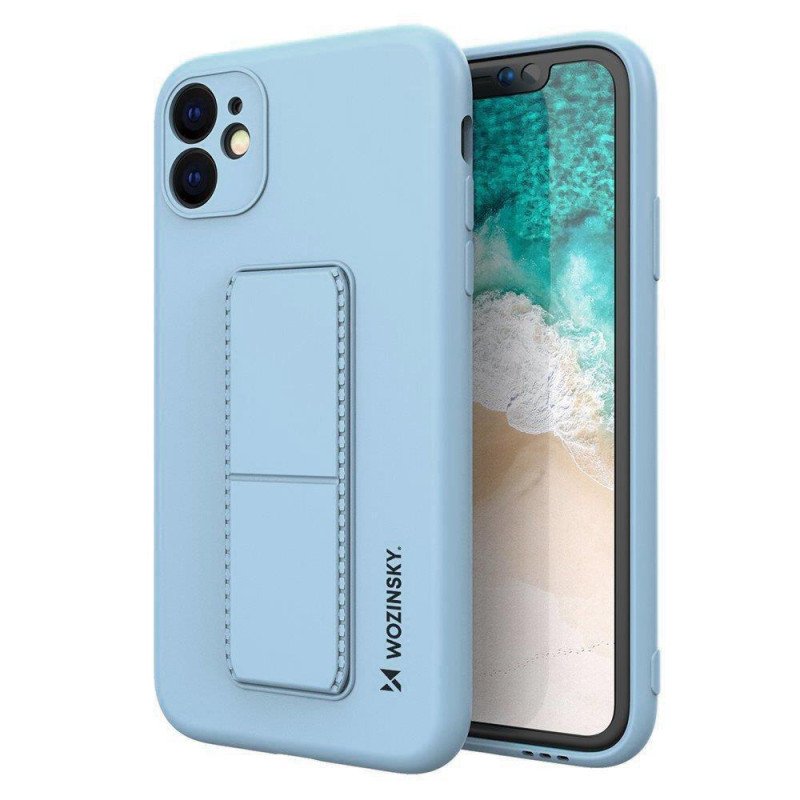 Wozinsky Kickstand Case silikoninis dėklas su stovo dangteliu, skirtas Samsung Galaxy A72 4G šviesiai mėlynai