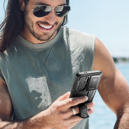 Tech-Protect Kevlar Cam+ dėklas, skirtas Samsung Galaxy S24 Ultra - juodas