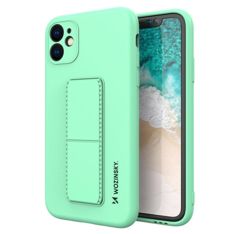 Wozinsky Kickstand Case silikoninis dėklas su stovu, skirtas Samsung Galaxy A72 4G Mint