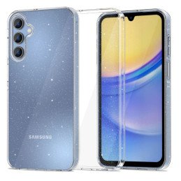 Tech-Protect FlexAir dėklas, skirtas Samsung Galaxy A15 4G / 5G - skaidrus ir blizgantis