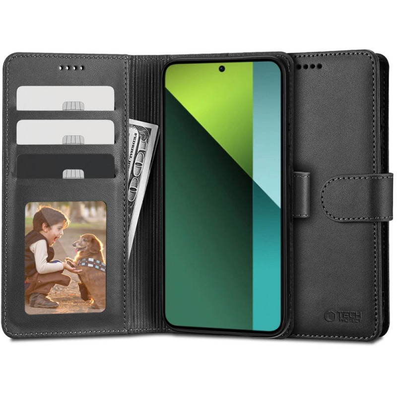 „Tech-Protect“ piniginės dėklas, skirtas „Xiaomi Redmi Note 13 Pro 5G“ / „Poco X6 5G“ – juodas