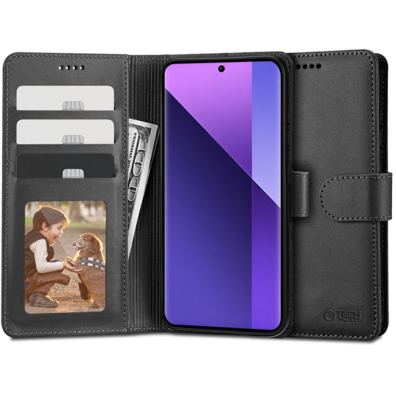 Tech-Protect Wallet dėklas, skirtas Xiaomi Redmi Note 13 Pro+ 5G - juodas