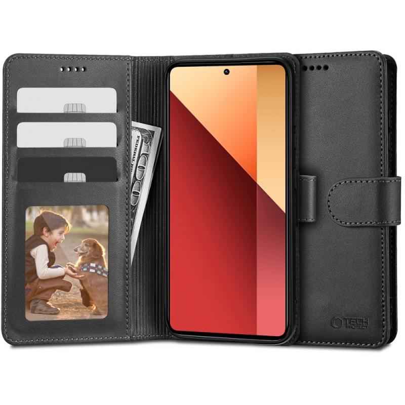 „Tech-Protect“ piniginės dėklas, skirtas Xiaomi Redmi Note 13 Pro 4G / LTE / Poco M6 Pro 4G / LTE – juodas