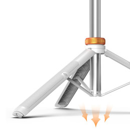 Tech-Protect L03S Bluetooth asmenukių lazda su nuotolinio valdymo pulteliu, trikojis iki 148 cm ir 180 galvutė - balta