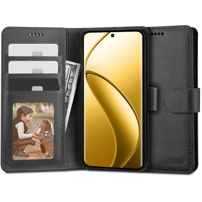 „Tech-Protect“ piniginės dėklas, skirtas Realme 12 Pro 5G / 12 Pro+ 5G – juodas