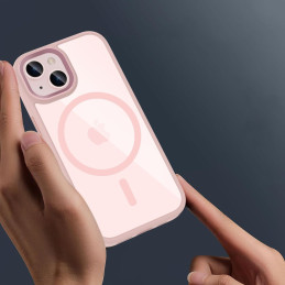Tech-Protect MagMat MagSafe dėklas iPhone 15 - permatomas rožinis