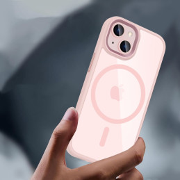 Tech-Protect MagMat MagSafe dėklas iPhone 15 - permatomas rožinis