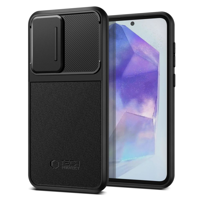 Tech-Protect Velar Cam+ dėklas, skirtas Samsung Galaxy A55 5G - juodas