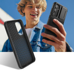 Tech-Protect Velar Cam+ dėklas, skirtas Samsung Galaxy A55 5G - juodas