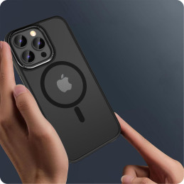 Tech-Protect MagMat 2 MagSafe dėklas, skirtas iPhone 15 Pro Max - matinė juoda
