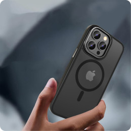 Tech-Protect MagMat 2 MagSafe dėklas, skirtas iPhone 15 Pro Max - matinė juoda